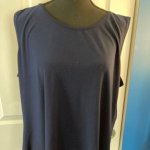 Susan Graver Navy Blue Sleeveless Top, XL
